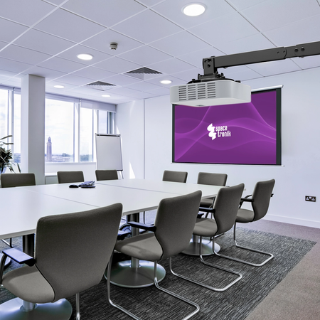 Zestaw ekran reczny uchwyt sufitowy transmiter HDMI pilot