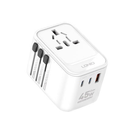 GaN 45W 2xUSB-C USB-A univerzální cestovní adaptér