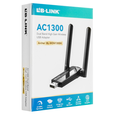 USB 3.0 Wi-Fi 5 1300Mbps Network Adapter WDN1300H