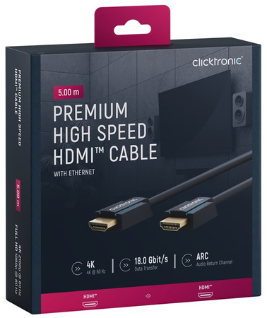 CLICKTRONIC HDMI 2.0 4K 60Hz 5m kábel