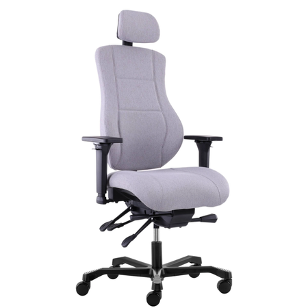 Zestaw ergonomiczny biurko Moris SPE O112WW fotel MENNKAR lampa D22 Pro