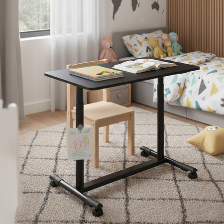 Buddy 04 adjustable table on wheels black