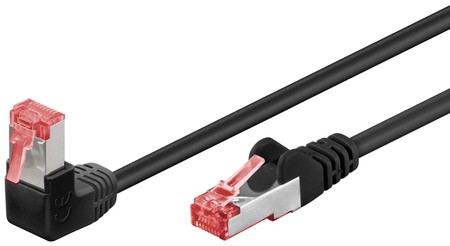 Patchcord CAT 6 S/FTP 1x90 BLACK 10m