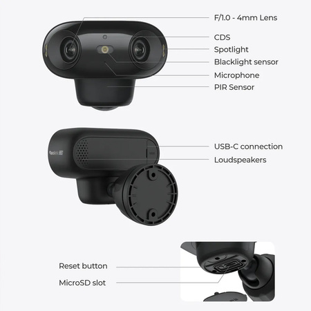 Kamera zewnętrzna 4K Reolink Argus 4 Pro WiFi czarna