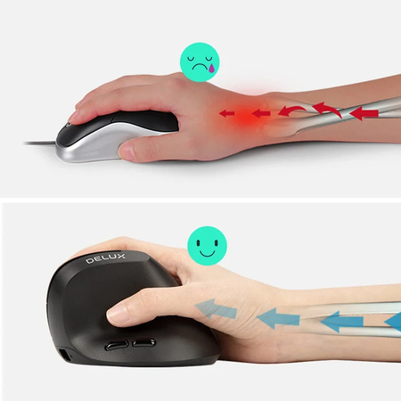 Mysz optyczna Delux M618AIR GX czarna, bezprzew.