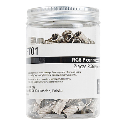 Spacetronik TV-FT01 screw-on F connector 100 pcs.