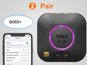 B06S Plus Odbiornik audio Bluetooth 5.2 aptX 30m