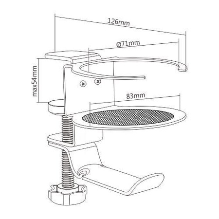 Spacetronik SPB-020B headphone and cup holder