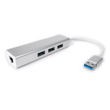 Multiport USB na 3 USB + RJ45 SPU-M06 strieborný