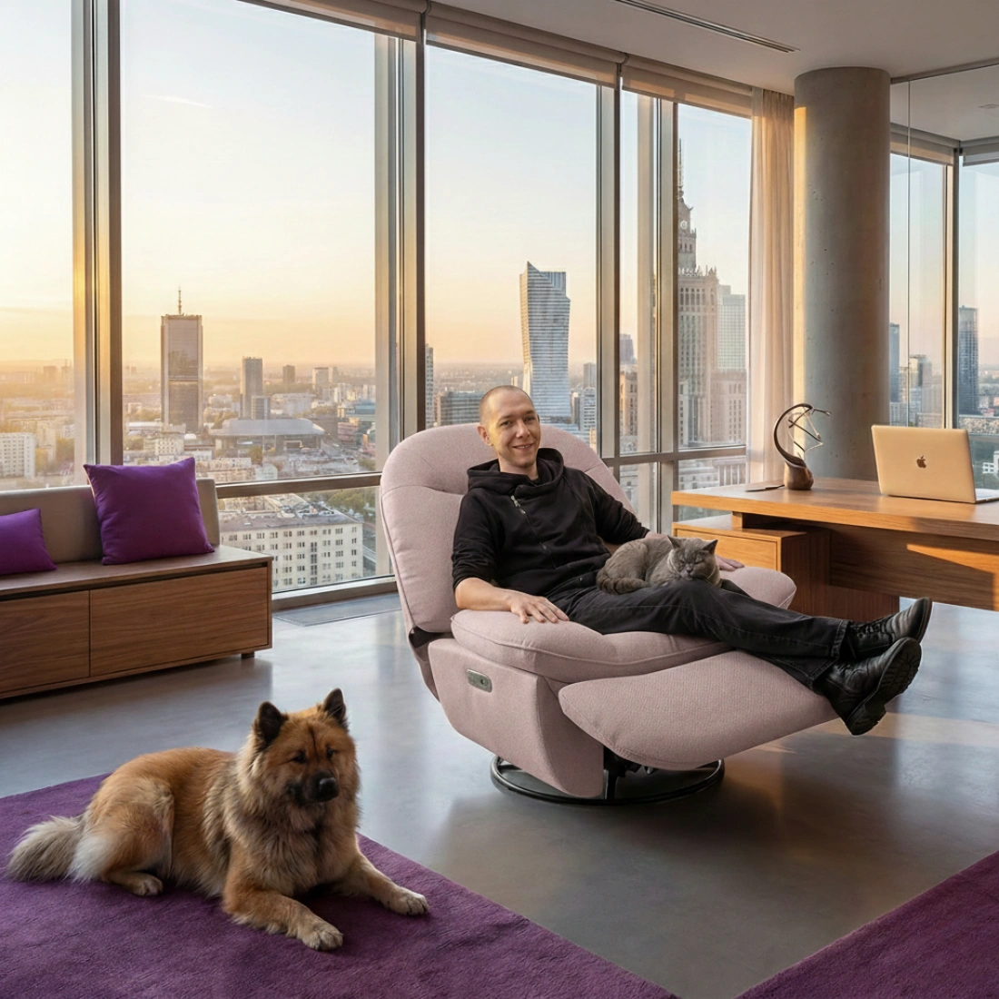 Fotel FLAX 05 – pozycja siedząca i leżąca