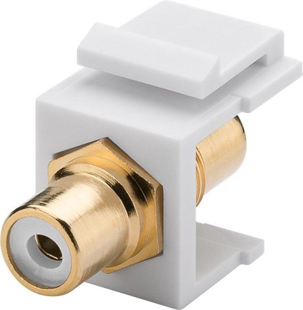 Keystone connector RCA cable extension white