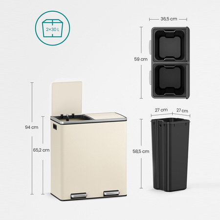 Funky Trash Can Almond Spacetronik Podwójny