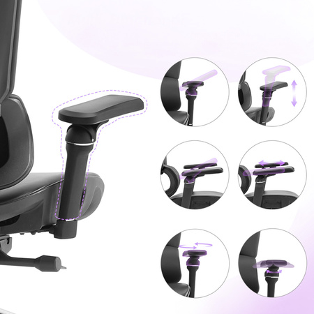 Ergonomiczny fotel biurowy obrotowy 6D EGAN Czarny