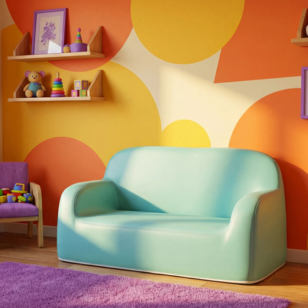 Zestaw mebli dziecięcych Spacetronik – stolik, sofa i foteliki niebieski