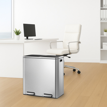 Funky Trash Can Silver Black Spacetronik Podwójny