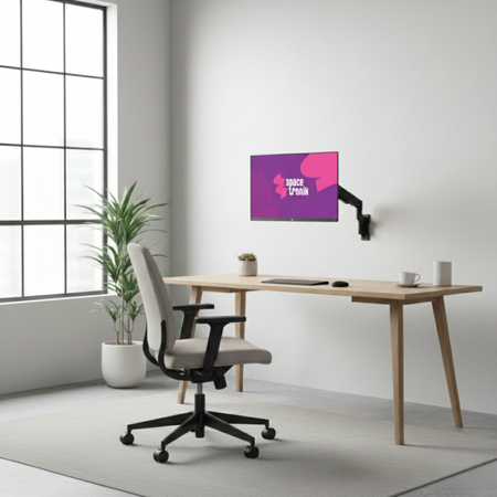 Uchwyt Ścienny SPAZ111B do Monitora i Projektora | Sprężyna Gazowa, Aluminium