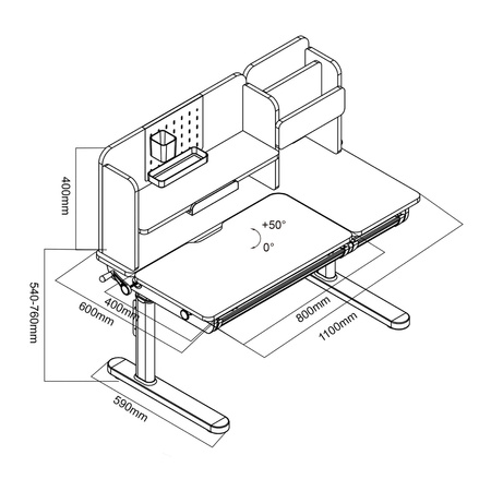 Biurko regulowane Spacetronik XD SPE-X104WL 120x60
