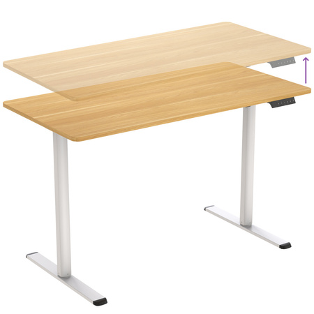 Spacetronik Moris SPE-O121 120x60 electric desk, White frame, Light wood top