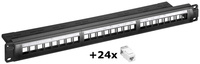 Panel Keystone 24-portowy + 24 CAT 6 UTP Goobay