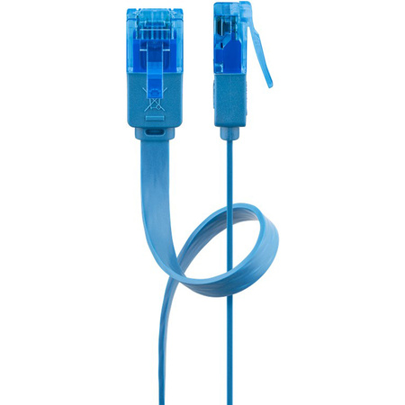 LAN Patchkabel CAT 6A UTP FLAT blau 0.5m