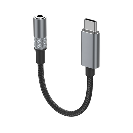 Adapter USB-C auf Klinke 3,5mm mit DAC grau