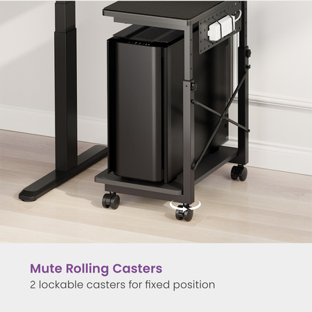 Mobile Computer Stand with Shelf SPC112