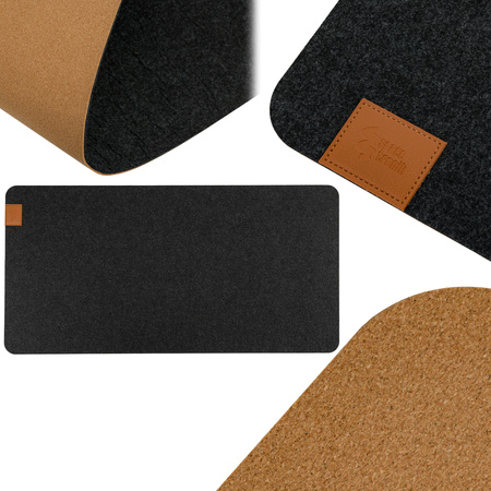 Mata filcowa z korkiem ciemnoszara 80x40cm SPB064