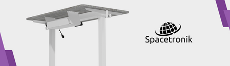 Spacetronik Moris 124WG 100x60 elektrický stůl, šedá dřevěná deska, bílý rám