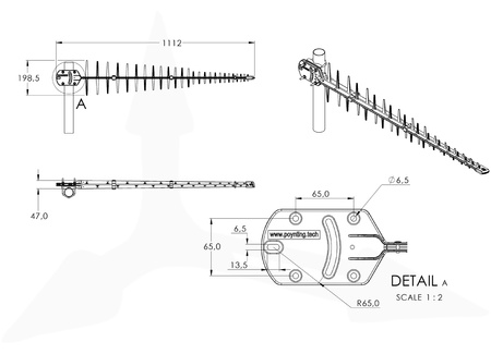 Antena 5G/LTE SISO Poynting LPDA-92-4 N(f) 0.3m