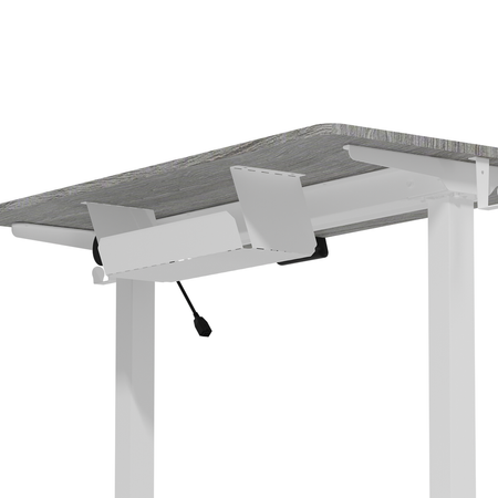 Spacetronik Moris 124WG 100x60 electric desk, gray wood top, white frame