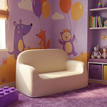 Zestaw mebli dziecięcych Spacetronik – stolik SPEX201 i sofa SPC-XD-24 waniliowy