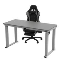 Zestaw do nowoczesnego biura: biurko elektryczne + fotel szary