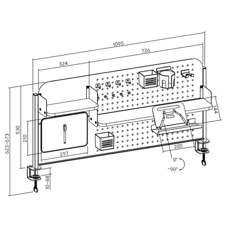 Zestaw Spacetronik: biurko regulowane 100×60 + krzesło dziecięce z podnóżkiem + nadstawka z pegboardem