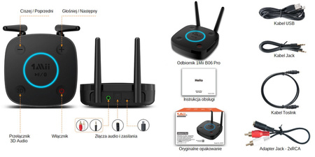 B06 Pro Bluetooth přijímač 5.0 1Mii aptX HD 50m