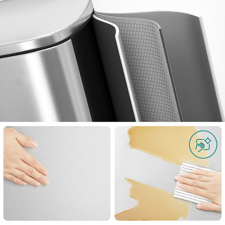 Funky Trash Can Silver Gray Spacetronik Pojedynczy