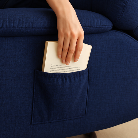 Rozkładany Fotel relaksacyjny obrotowy Spacetronik Flax 04M bujany granatowy