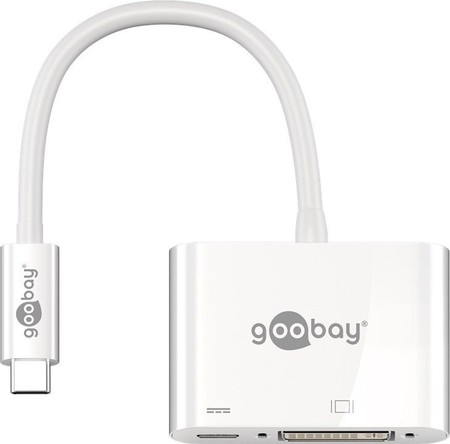 Adaptér USB-C na DVI + USB-C PowerDelivery Goobay