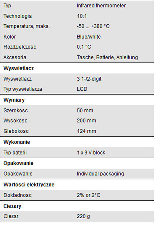 PeakTech 4945 Digitálny IR LED merač teploty