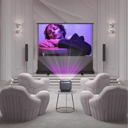 Ekran Projekcyjny Podłogowy Rozwijany 120" 4k 16:9