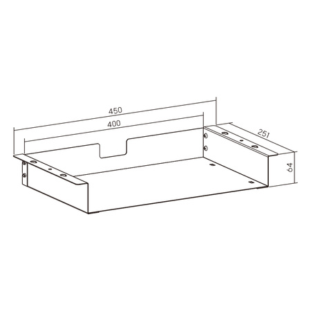 Laptop Bracket Under-Desk Storage Shelf White