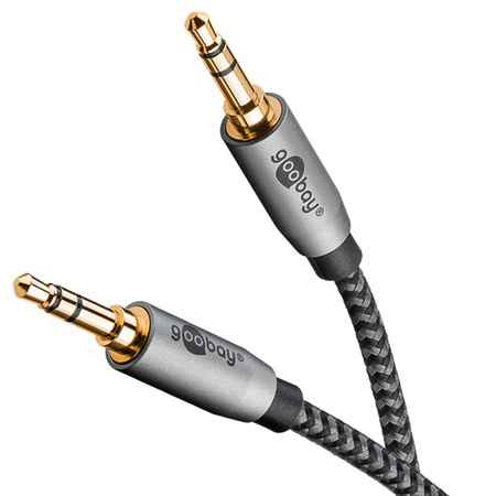 Audio kabel Jack 35mm x2 Goobay Plus TEXTIL 1m