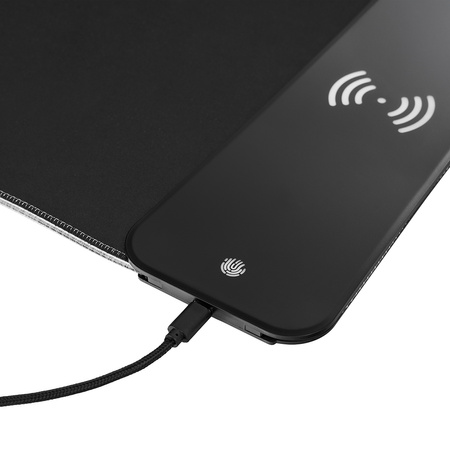 Mata mutispandeksowa RGB z ładowarką Qi 80x30cm