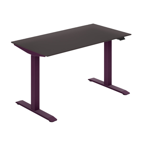 Biurko regulowane Vegard elektryczne dwusilnikowe MDF fioletowo-czerwone
