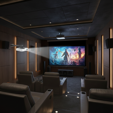 Zestaw ekran reczny 4K HD z uchwytem sufitowym do projektora