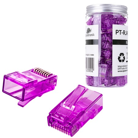 RJ45 cat 6 UTP přímý průchozí konektor PT-RJ456UP-1 100ks