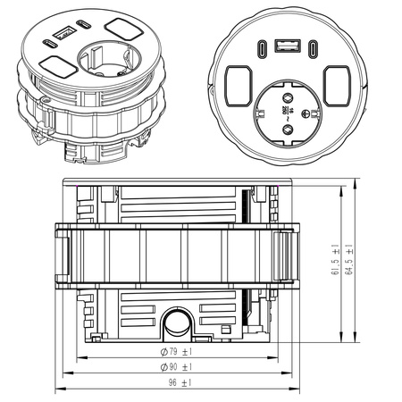 Gniazdo blatowe Spacetronik SPSRB41BB