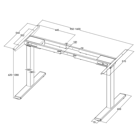 Stelaż Biurkowy Elektryczny SPE237G Spacetronik z pamięcią 3 pozycji