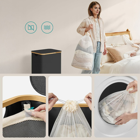 Kosz na pranie 90L 1 komorowy czarny