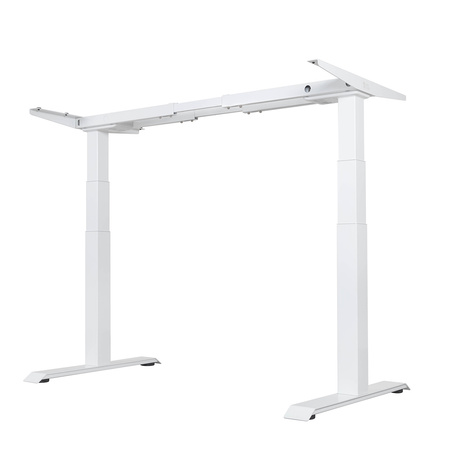 Biurko elektryczne Spacetronik SPE 232OW białe blat 130x65 Orzech Ambasador