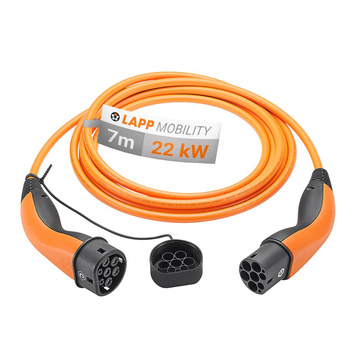 EV PHEV typ 2 LAPP kábel 22kW 32A oranžový 7m